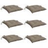 Coussins de chaise lot de 6 taupe 40x40x7 cm tissu oxford 