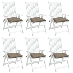 Coussins de chaise lot de 6 taupe 40x40x7 cm tissu oxford 