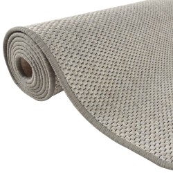 Tapis de couloir aspect sisal taupe 50x200 cm 