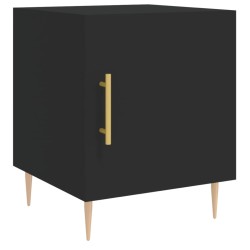 Table de chevet noir 40x40x50 cm bois d’ingénierie 
