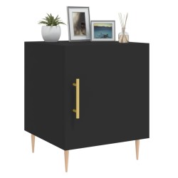 Table de chevet noir 40x40x50 cm bois d’ingénierie 