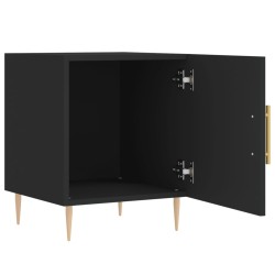 Table de chevet noir 40x40x50 cm bois d’ingénierie 