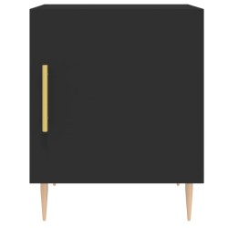 Table de chevet noir 40x40x50 cm bois d’ingénierie 