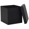 Tabourets de rangement pliables lot de 2 noir similicuir 