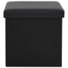 Tabourets de rangement pliables lot de 2 noir similicuir 