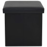 Tabourets de rangement pliables lot de 2 noir similicuir 