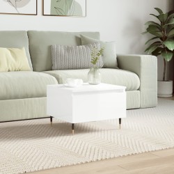 Table basse blanc brillant 50x46x35 cm bois d'ingénierie 