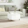 Table basse blanc brillant 50x46x35 cm bois d'ingénierie 