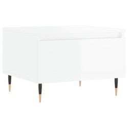 Table basse blanc brillant 50x46x35 cm bois d'ingénierie 