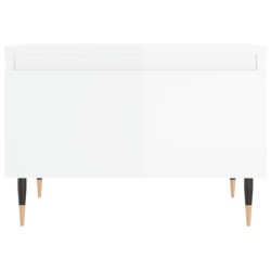 Table basse blanc brillant 50x46x35 cm bois d'ingénierie 