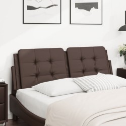 Coussin de tête de lit marron 140 cm similicuir 