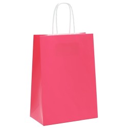 Sacs en papier 250 pcs avec poignées rose 15x8x21 cm 