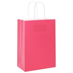 Sacs en papier 250 pcs avec poignées rose 15x8x21 cm 
