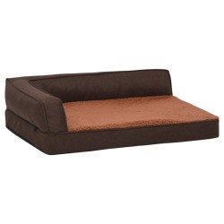 Matelas de lit ergonomique de chien 60x42 cm Polaire aspect lin 