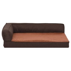 Matelas de lit ergonomique de chien 60x42 cm Polaire aspect lin 