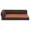 Matelas de lit ergonomique de chien 60x42 cm Polaire aspect lin 