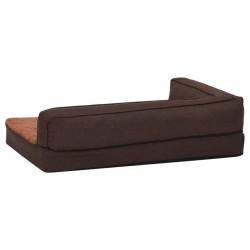 Matelas de lit ergonomique de chien 60x42 cm Polaire aspect lin 