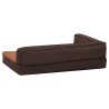 Matelas de lit ergonomique de chien 60x42 cm Polaire aspect lin 