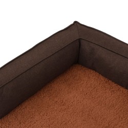 Matelas de lit ergonomique de chien 60x42 cm Polaire aspect lin 