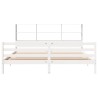 Lit bibliothèque sans matelas blanc 200x200 cm bois pin massif 