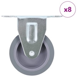 8 pcs Roulettes fixes 75 mm 