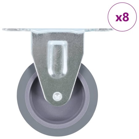 8 pcs Roulettes fixes 75 mm 