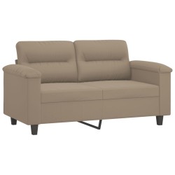 Canapé 2 places avec oreillers taupe 120 cm tissu microfibre 