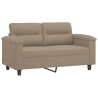 Canapé 2 places avec oreillers taupe 120 cm tissu microfibre 