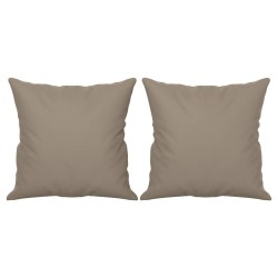 Canapé 2 places avec oreillers taupe 120 cm tissu microfibre 