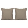 Canapé 2 places avec oreillers taupe 120 cm tissu microfibre 