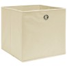 Boîtes de rangement 10 pcs Tissu intissé 28x28x28 cm Crème 