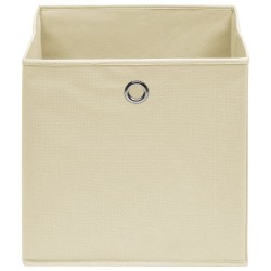 Boîtes de rangement 10 pcs Tissu intissé 28x28x28 cm Crème 