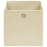 Boîtes de rangement 10 pcs Tissu intissé 28x28x28 cm Crème 