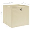Boîtes de rangement 10 pcs Tissu intissé 28x28x28 cm Crème 