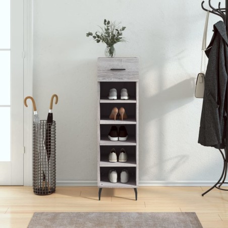 Meuble à chaussures sonoma gris 30x35x105 cm bois d'ingénierie 