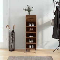 Meuble à chaussures chêne marron 30x35x105 cm bois d'ingénierie 