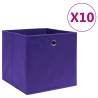 Boîtes de rangement 10 pcs Tissu intissé 28x28x28 cm Violet 