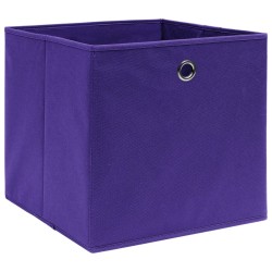 Boîtes de rangement 10 pcs Tissu intissé 28x28x28 cm Violet 