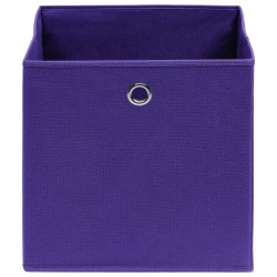 Boîtes de rangement 10 pcs Tissu intissé 28x28x28 cm Violet 