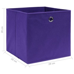 Boîtes de rangement 10 pcs Tissu intissé 28x28x28 cm Violet 