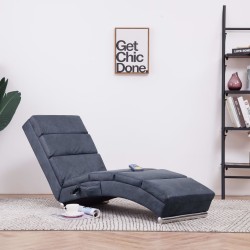 Chaise longue de longue Gris Similicuir daim 