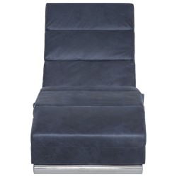 Chaise longue de longue Gris Similicuir daim 
