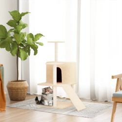 Arbre à chat avec griffoirs en sisal Crème 109 cm 