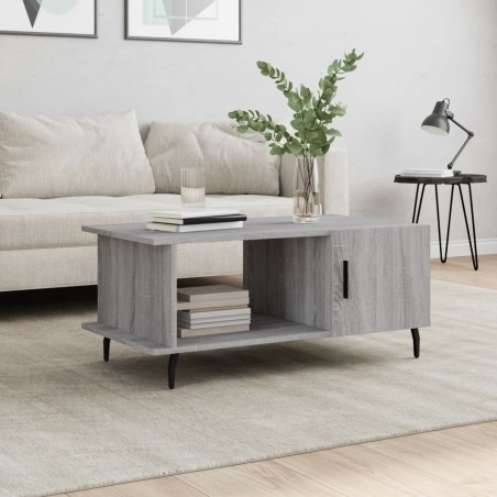 Table basse sonoma gris 90x50x40 cm bois d'ingénierie 