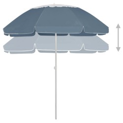 Parasol de plage bleu 300 cm 