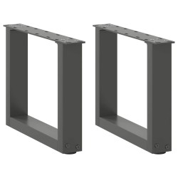 Pieds de table basse en U 2 pièces Anthracite 30 x (30-31) cm Acier 