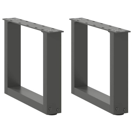 Pieds de table basse en U 2 pièces Anthracite 30 x (30-31) cm Acier 