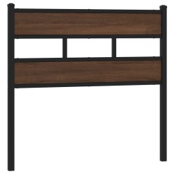 Tête de lit chêne marron 75 cm acier et bois d'ingénierie 