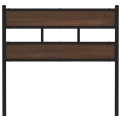 Tête de lit chêne marron 75 cm acier et bois d'ingénierie 