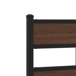 Tête de lit chêne marron 75 cm acier et bois d'ingénierie 